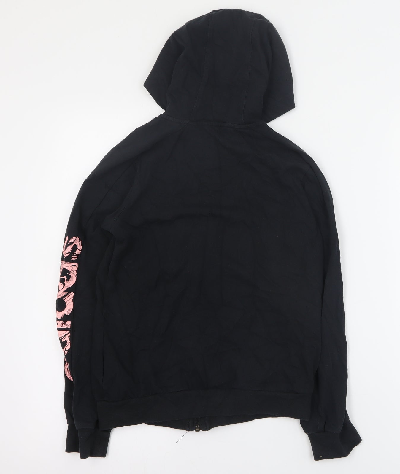 adidas Girls Black  Cotton Full Zip Hoodie Size 11-12 Years  Zip