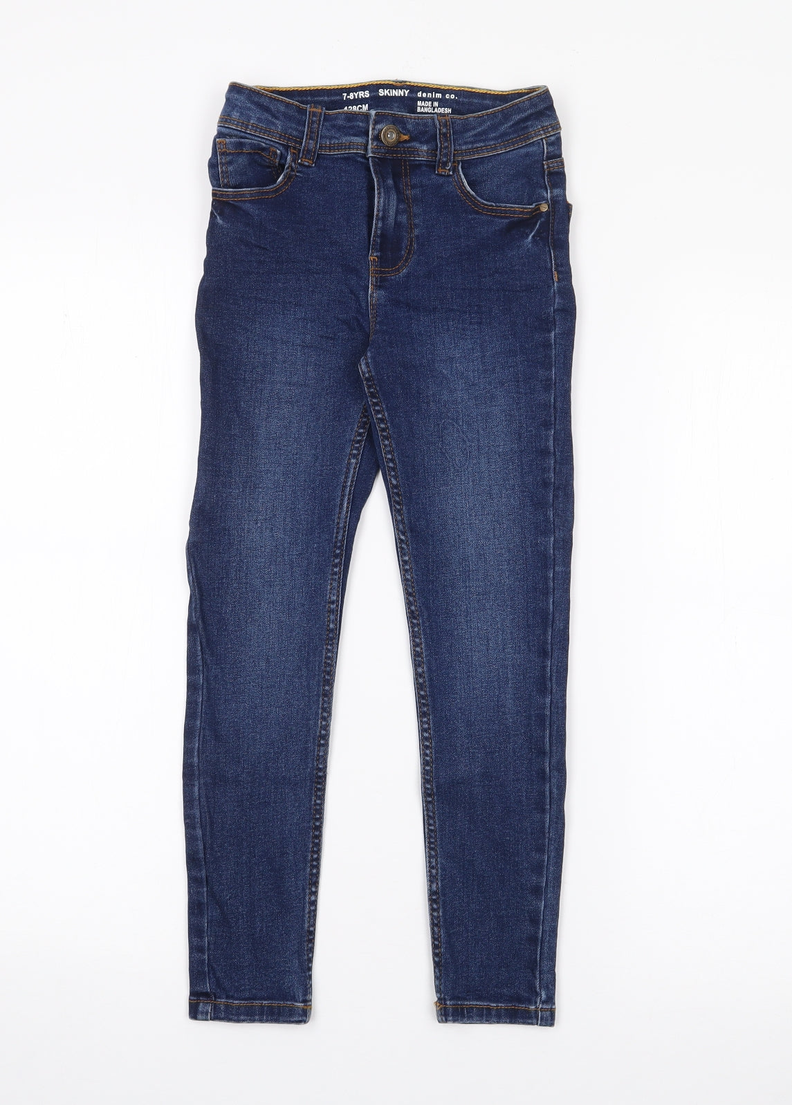 Denim Ci. Girls Blue  Cotton Skinny Jeans Size 7-8 Years  Regular