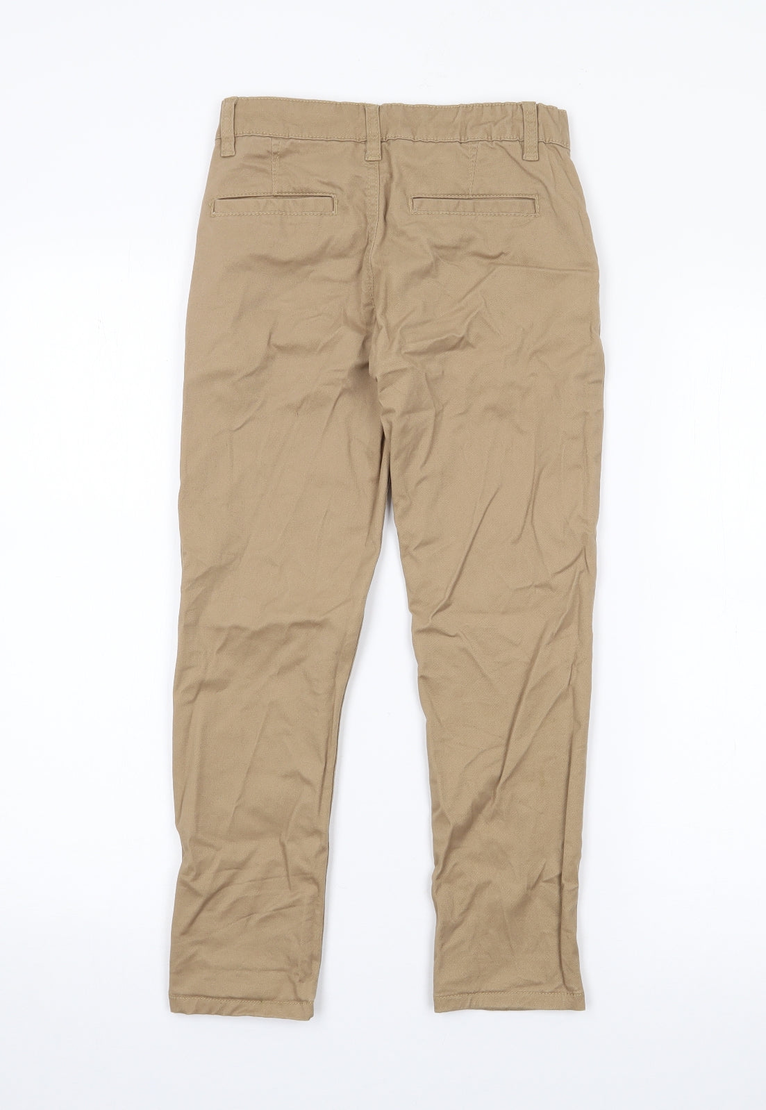 Dunnes Stores Boys Beige  Cotton Chino Trousers Size 7-8 Years  Regular