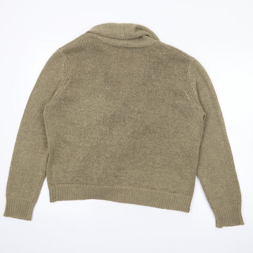 Kenneth Cole Womens Green Roll Neck  Acrylic Cardigan Jumper Size M