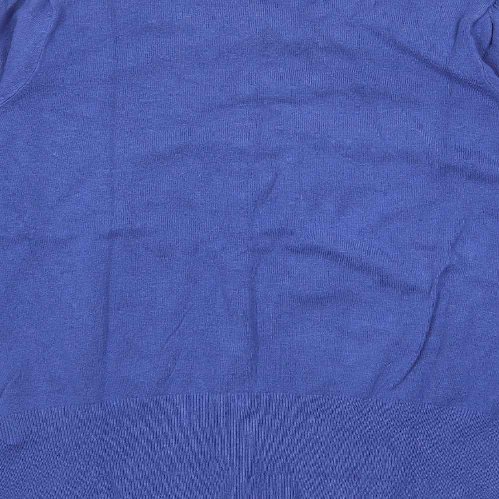 Marks and Spencer Womens Blue Crew Neck  Viscose Cardigan Jumper Size 12