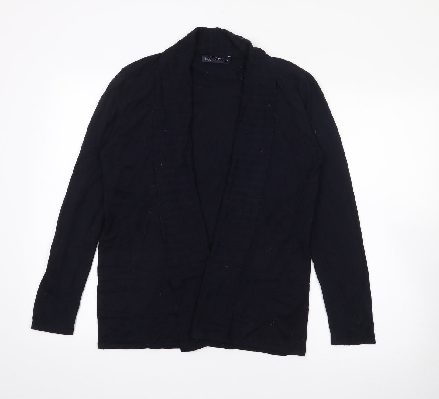 Marks and Spencer Womens Blue Roll Neck  Viscose Cardigan Jumper Size M