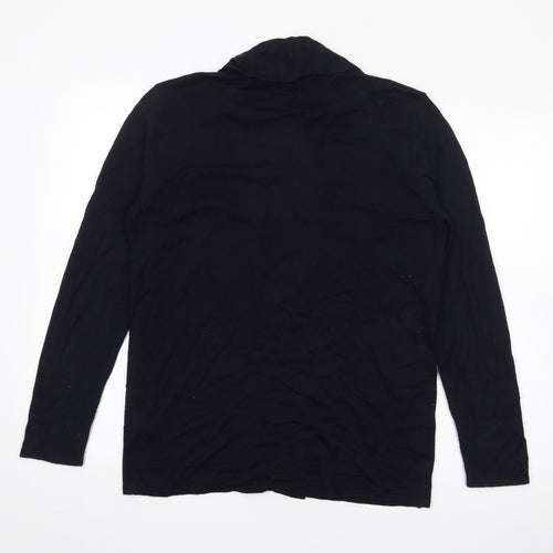 Marks and Spencer Womens Blue Roll Neck  Viscose Cardigan Jumper Size M