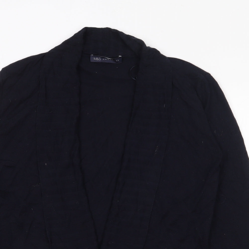 Marks and Spencer Womens Blue Roll Neck  Viscose Cardigan Jumper Size M
