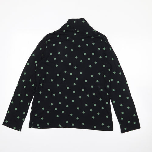 Marks and Spencer Womens Black Collared Polka Dot Viscose Pullover Jumper Size 12