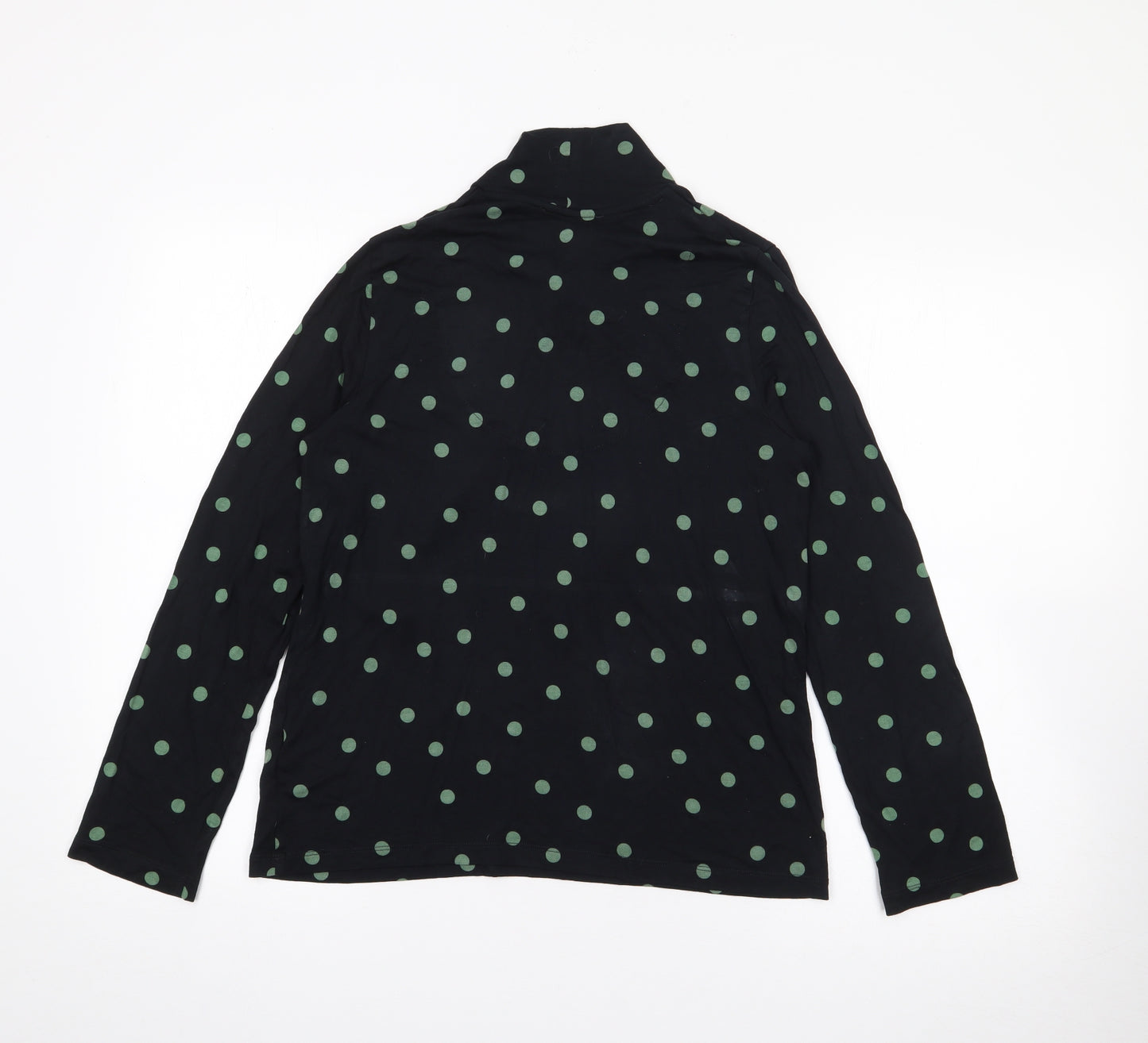 Marks and Spencer Womens Black Collared Polka Dot Viscose Pullover Jumper Size 12