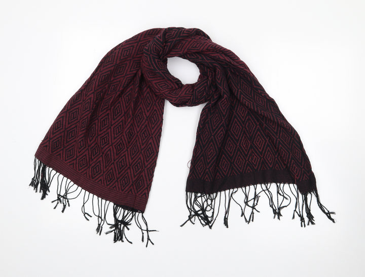 Divided Womens Red Geometric Cotton  Scarf