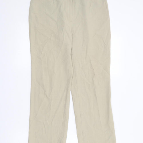 Marks and Spencer Womens Beige  Viscose Trousers  Size 10 L26 in Regular
