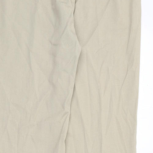 Marks and Spencer Womens Beige  Viscose Trousers  Size 10 L26 in Regular