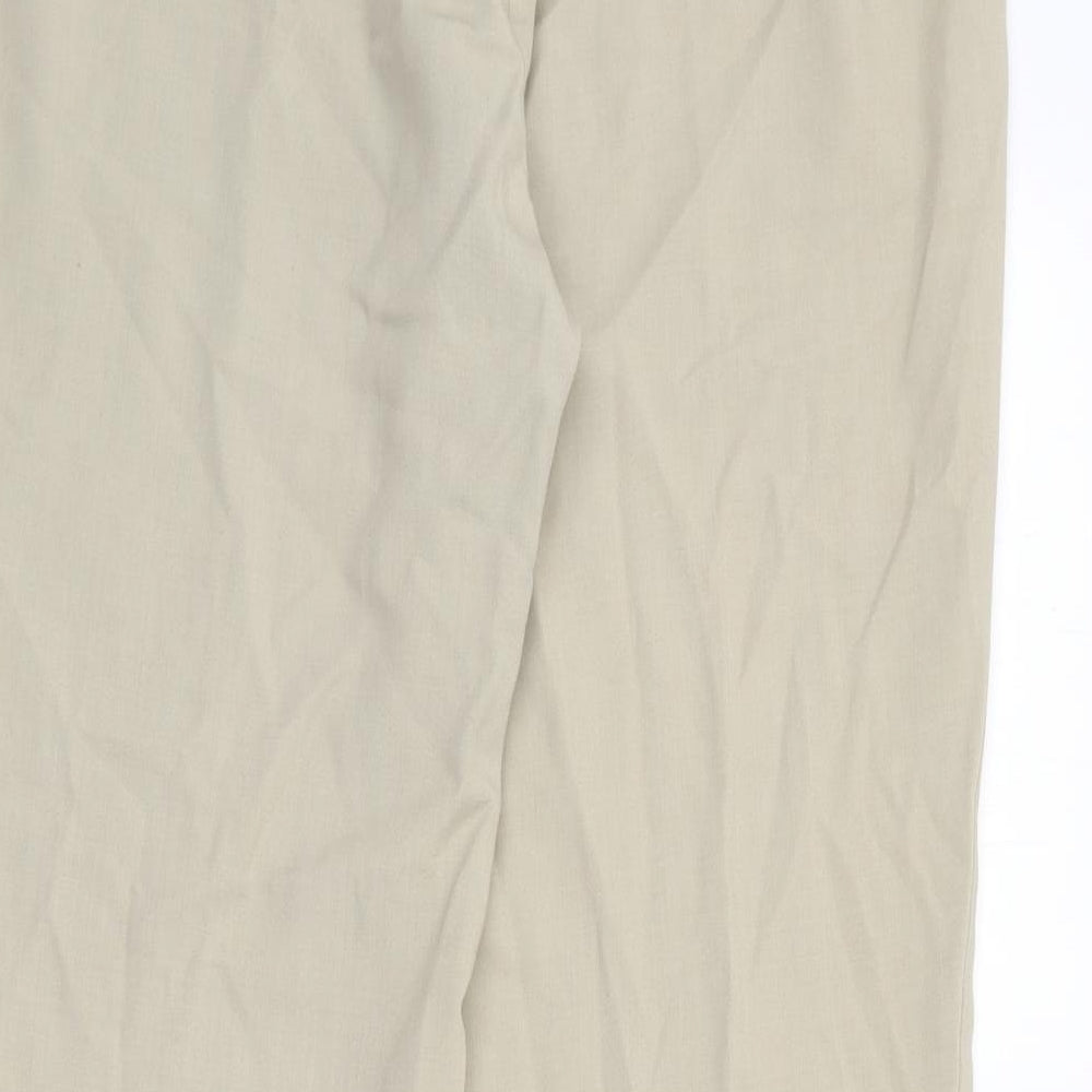 Marks and Spencer Womens Beige  Viscose Trousers  Size 10 L26 in Regular