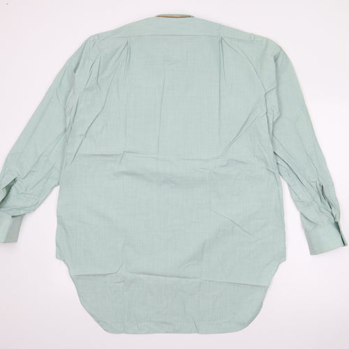 Mark Caine Mens Green  Polyester  Button-Up Size 15.5 Collared Button