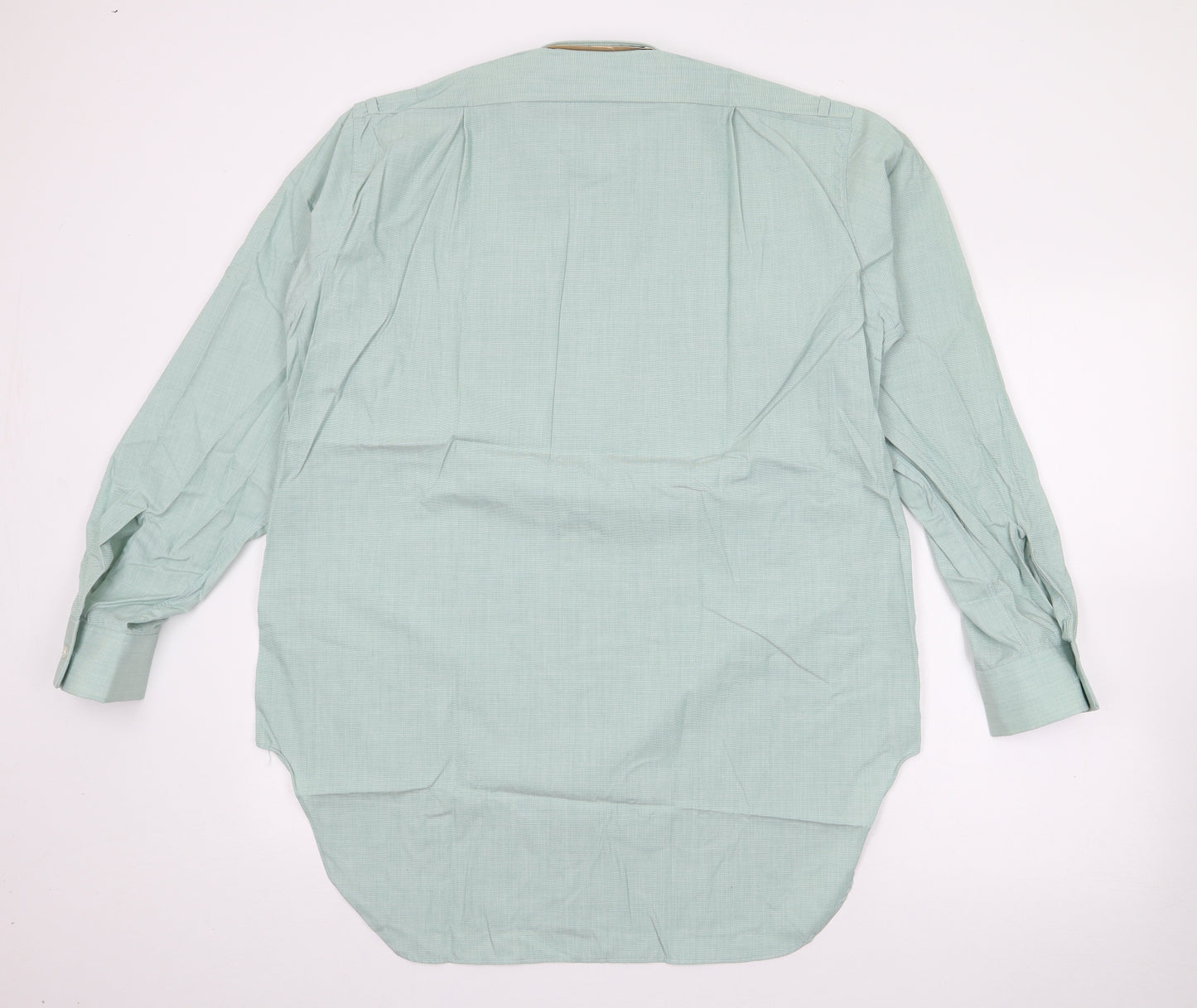 Mark Caine Mens Green  Polyester  Button-Up Size 15.5 Collared Button
