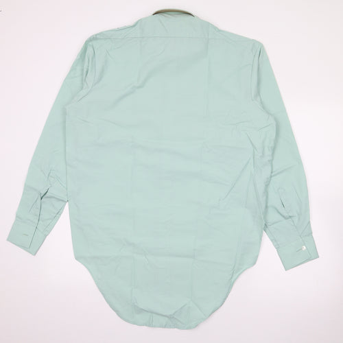 Novus Mens Green  Polyester  Button-Up Size 16 Collared Button