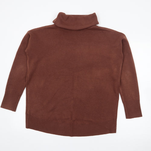 Primark Womens Brown Roll Neck  Acrylic Pullover Jumper Size S
