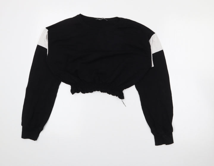 Select Womens Black Cotton Pullover Sweatshirt Size S