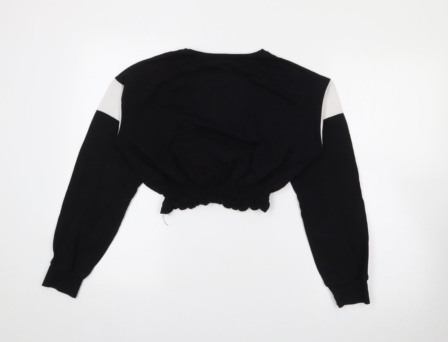 Select Womens Black  Cotton Pullover Sweatshirt Size S