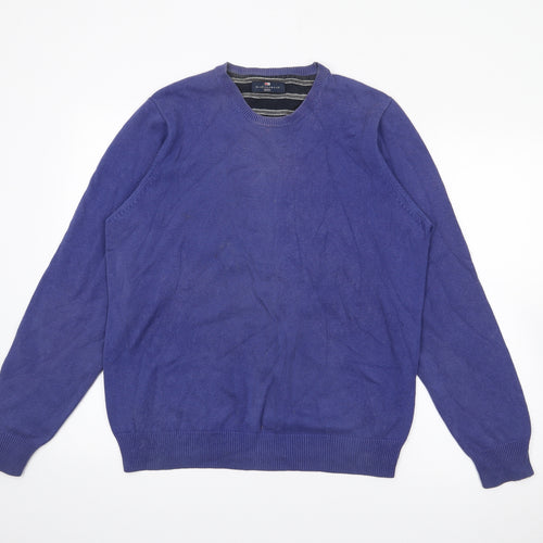 Blue Harbour Mens Purple Crew Neck  Cotton Pullover Jumper Size M