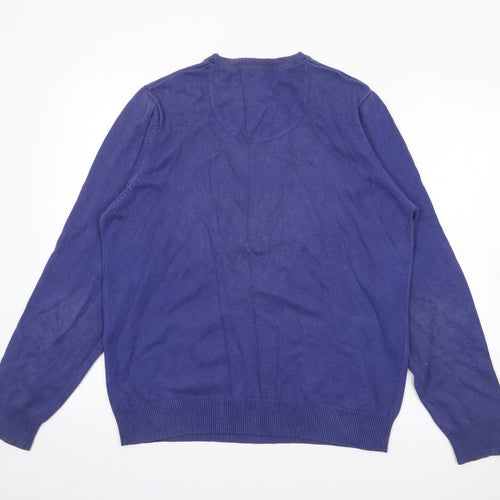 Blue Harbour Mens Purple Crew Neck  Cotton Pullover Jumper Size M