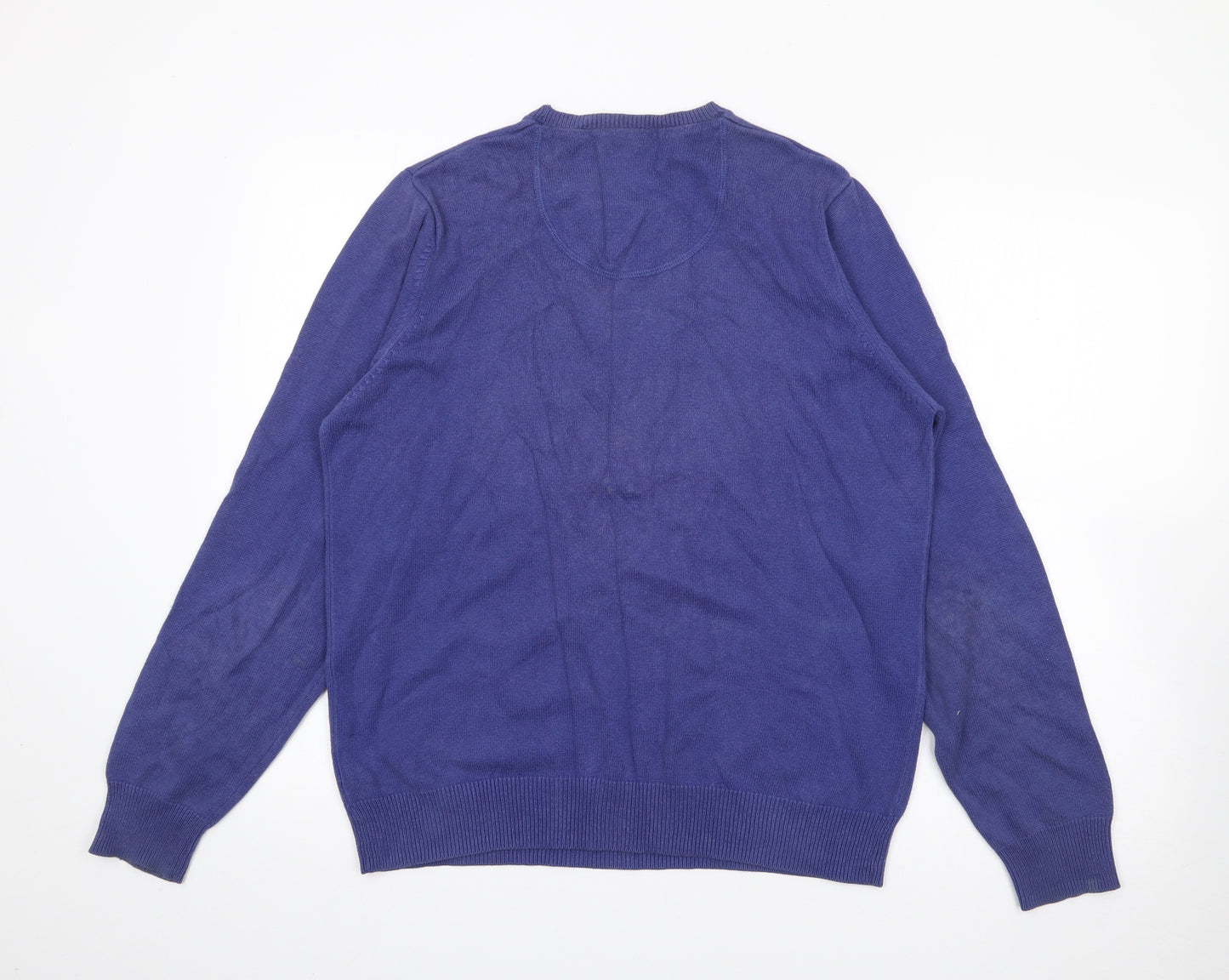 Blue Harbour Mens Purple Crew Neck  Cotton Pullover Jumper Size M