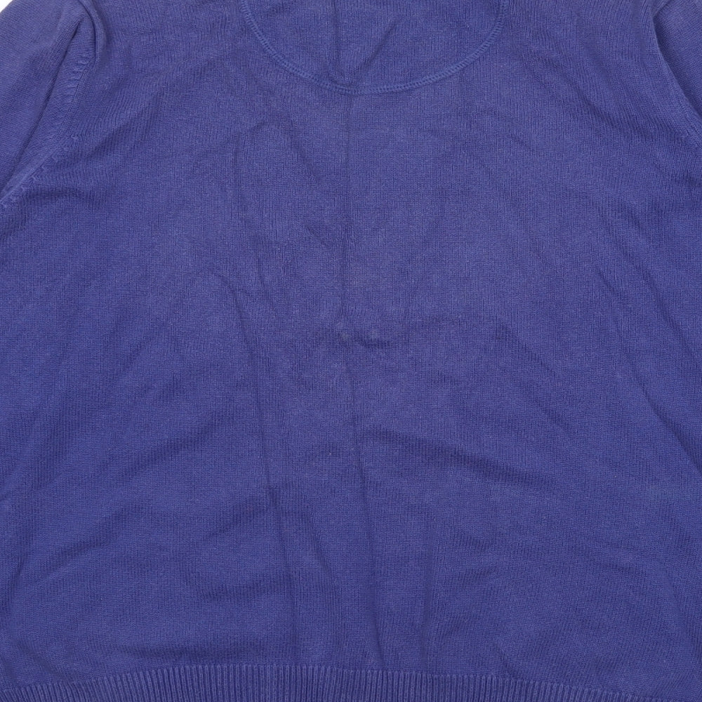 Blue Harbour Mens Purple Crew Neck  Cotton Pullover Jumper Size M