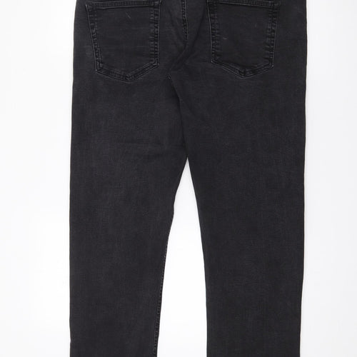 Easy Womens Black  Cotton Straight Jeans Size 36 in L28 in Regular