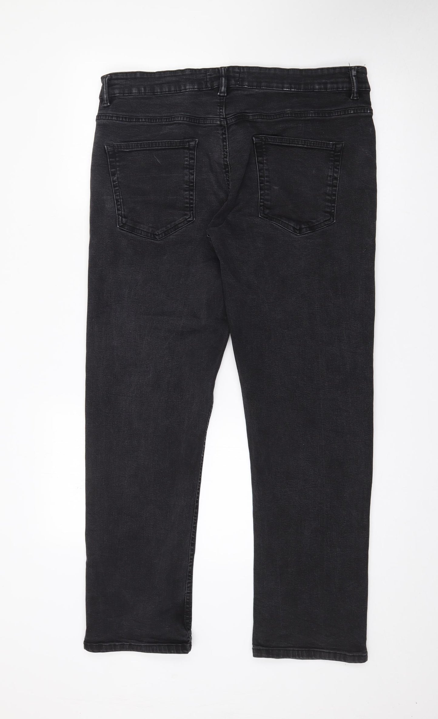 Easy Womens Black  Cotton Straight Jeans Size 36 in L28 in Regular