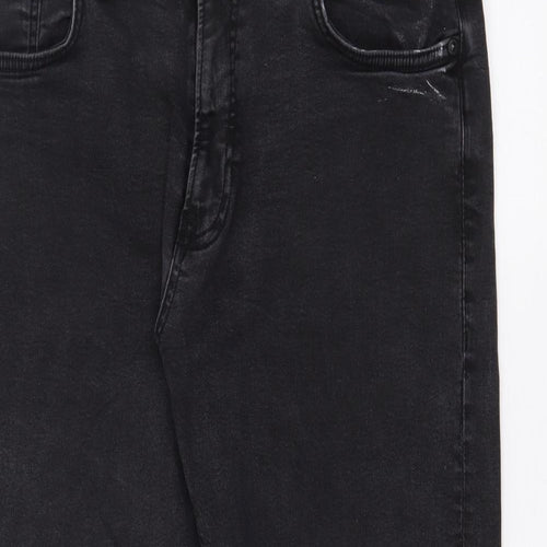 Easy Womens Black  Cotton Straight Jeans Size 36 in L28 in Regular