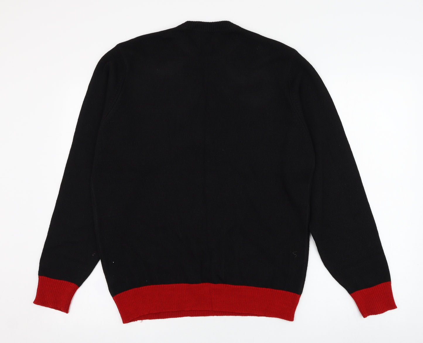 Marks and Spencer Mens Black Round Neck  Acrylic Pullover Jumper Size M