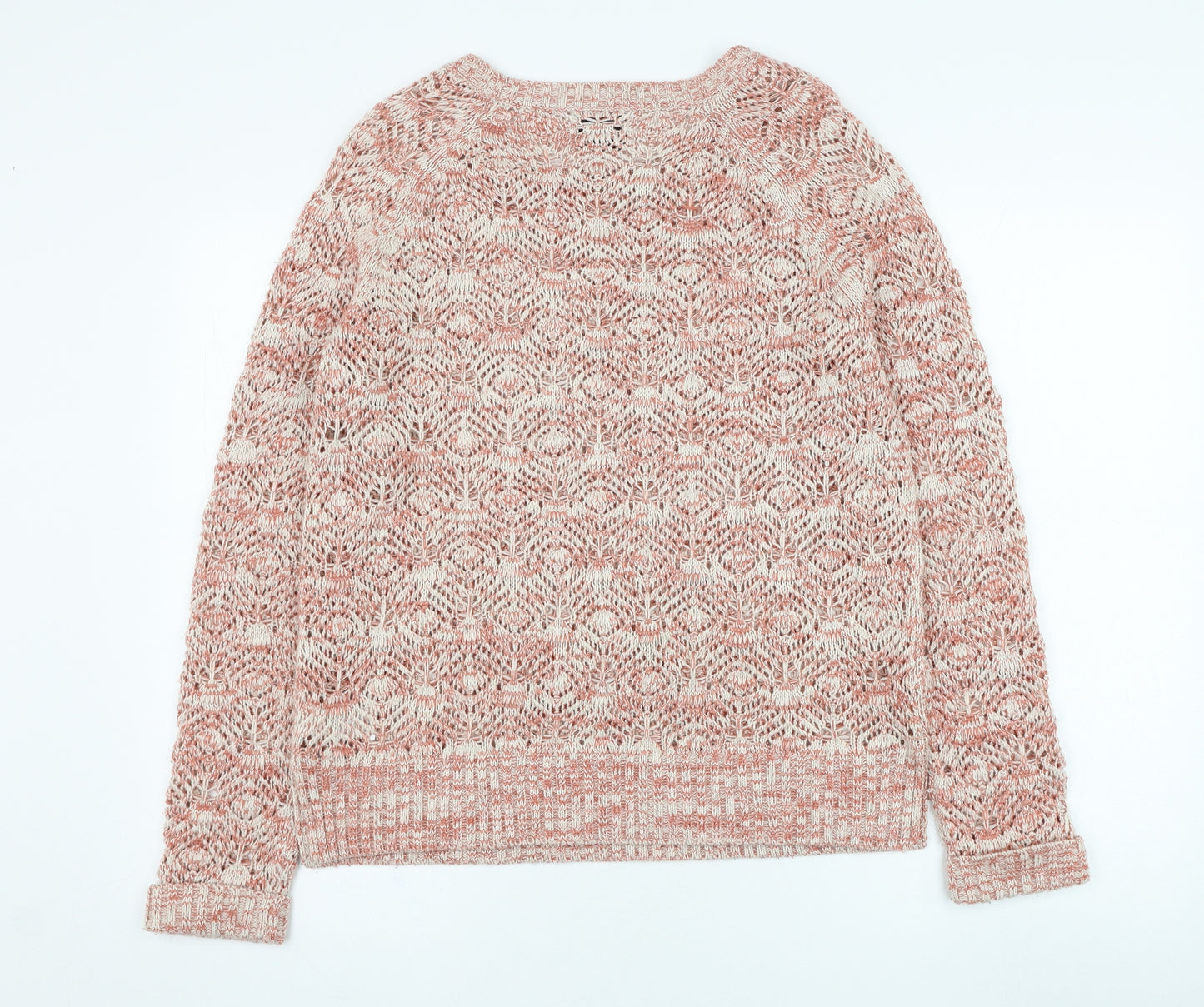 Matalan Womens Pink Round Neck  Acrylic Pullover Jumper Size M