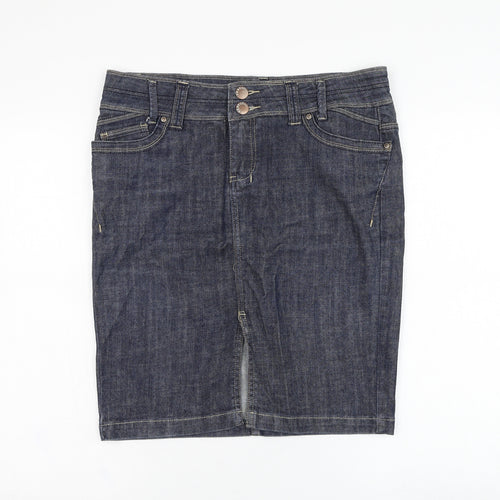 Yes Yes Womens Blue  Cotton Straight & Pencil  Size 12   Zip