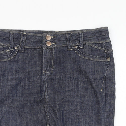 Yes Yes Womens Blue  Cotton Straight & Pencil  Size 12   Zip