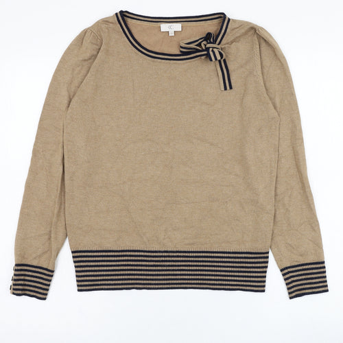 CC Womens Brown Round Neck  Viscose Pullover Jumper Size M
