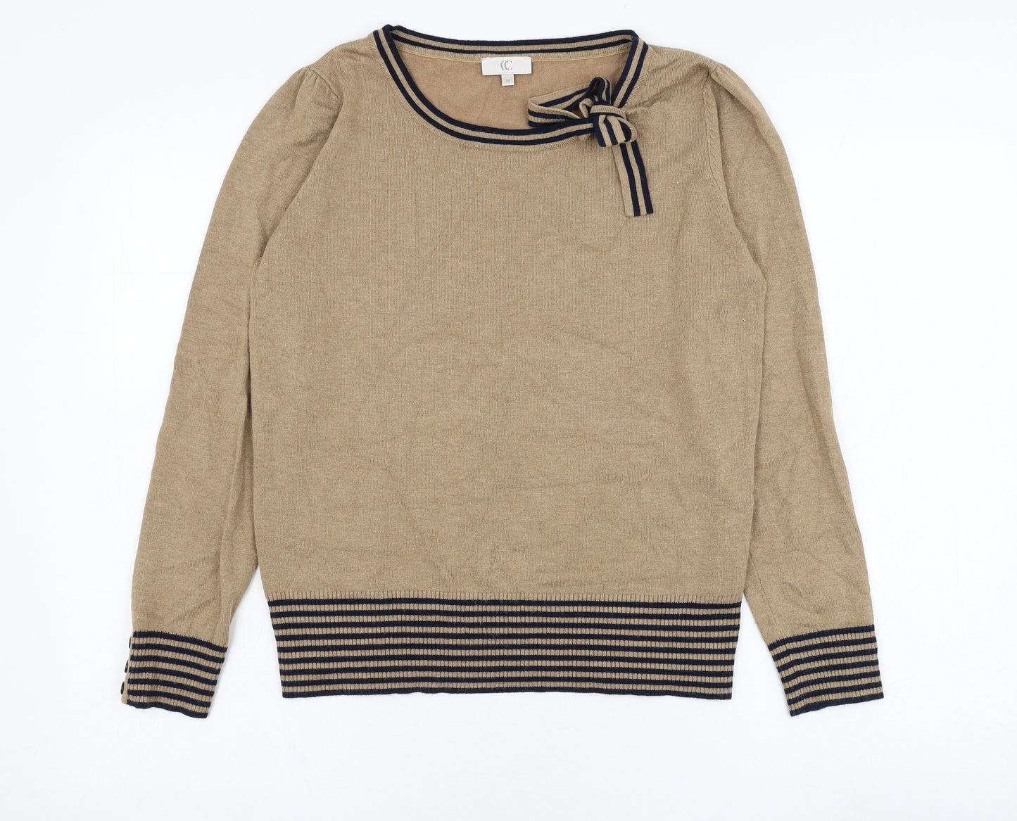CC Womens Brown Round Neck  Viscose Pullover Jumper Size M