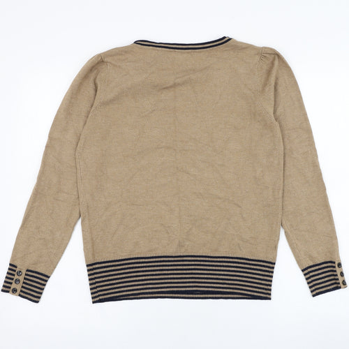 CC Womens Brown Round Neck  Viscose Pullover Jumper Size M