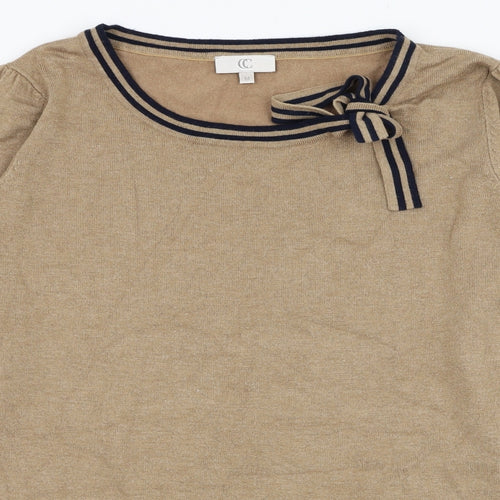 CC Womens Brown Round Neck  Viscose Pullover Jumper Size M