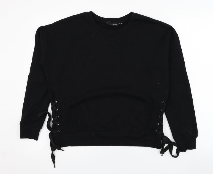 New Look Womens Black  Polyester Pullover Sweatshirt Size 10  Pullover