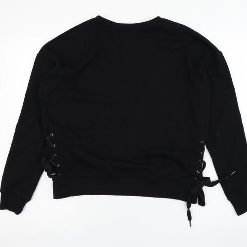 New Look Womens Black  Polyester Pullover Sweatshirt Size 10  Pullover