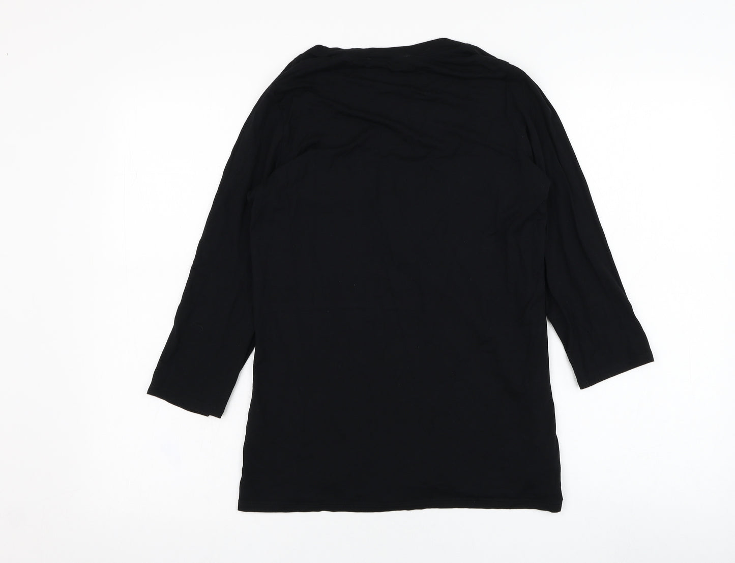Marks and Spencer Womens Black Round Neck  Viscose Cape Jumper Size 12