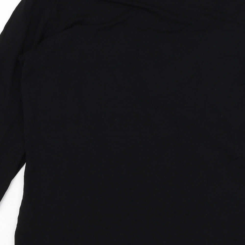 Marks and Spencer Womens Black Round Neck  Viscose Cape Jumper Size 12