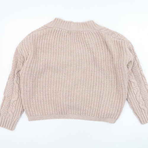 COLLEZIONE GRIA Womens Pink V-Neck  Acrylic Cardigan Jumper Size M