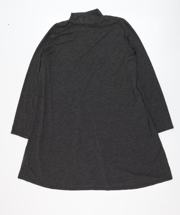 South Womens Grey  Polyester Shift  Size 10  Mock Neck Pullover