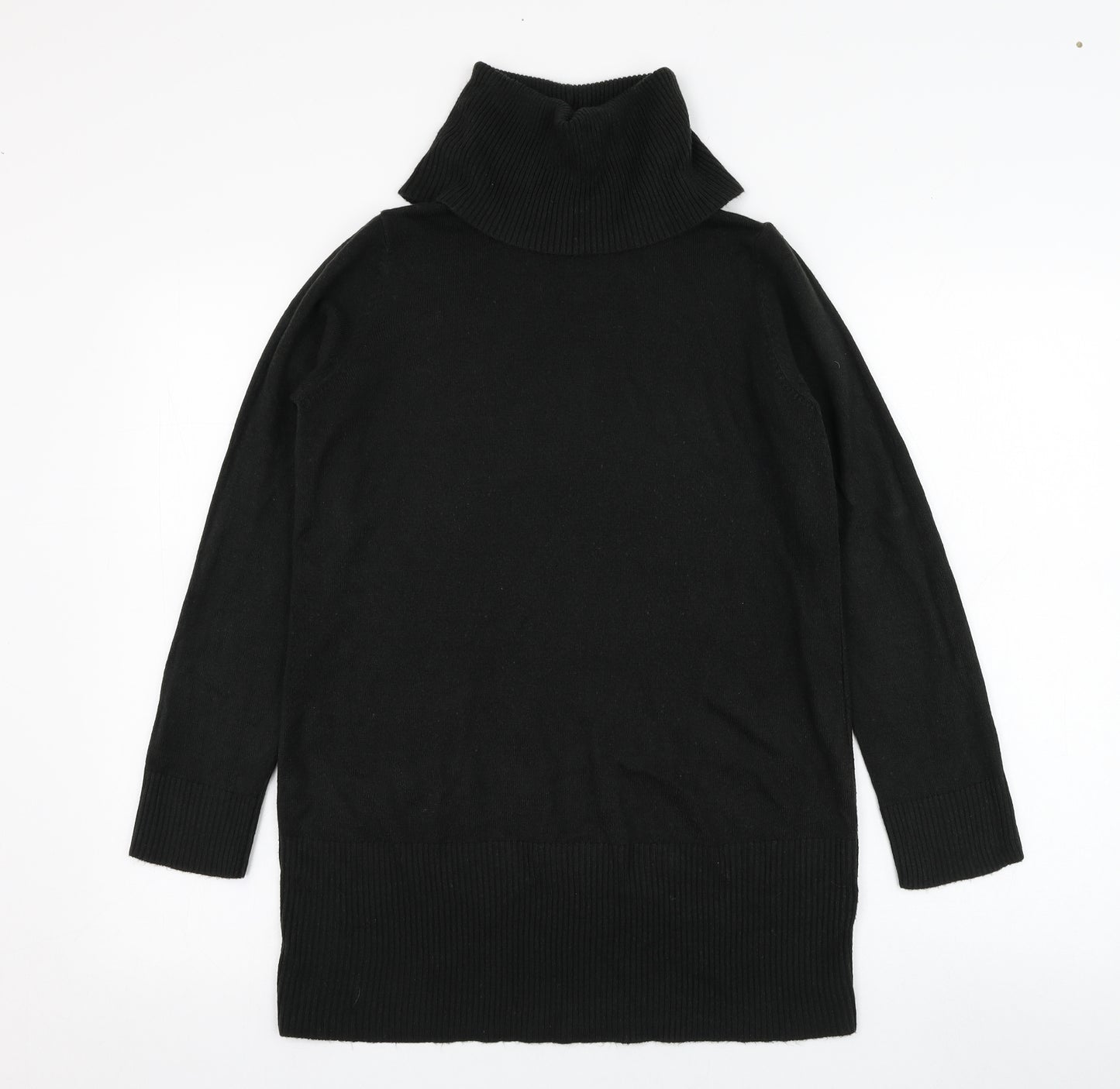 Marks and Spencer Womens Black Roll Neck  Acrylic Pullover Jumper Size 12