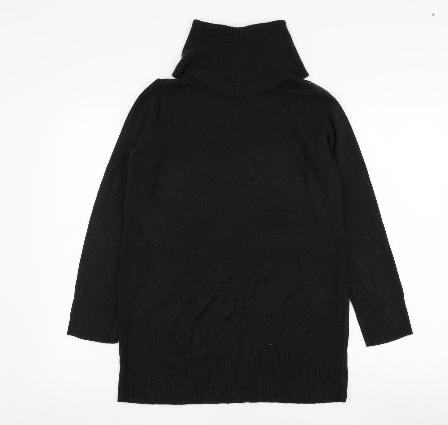 Marks and Spencer Womens Black Roll Neck  Acrylic Pullover Jumper Size 12