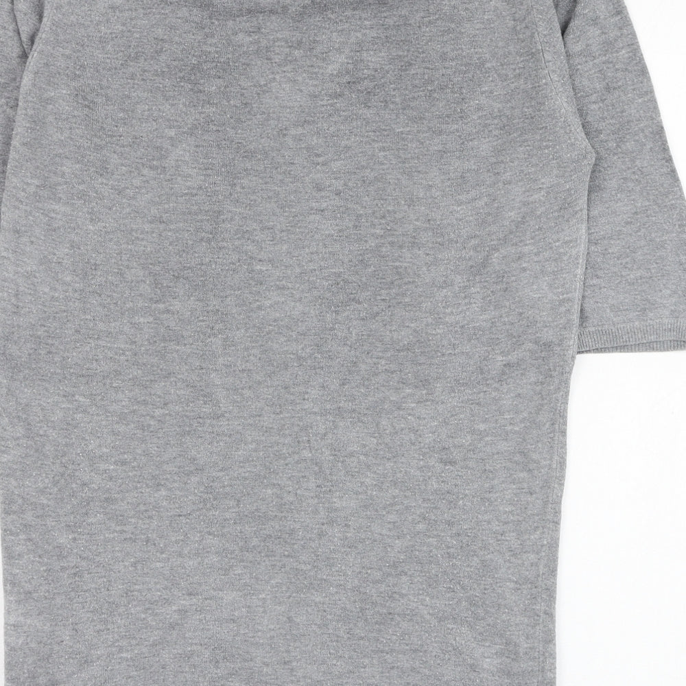 Papaya Womens Grey Collared  Viscose Pullover Jumper Size 12
