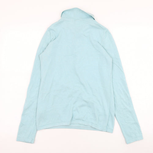 B.C. Womens Blue Collared  Cotton Pullover Jumper Size 12