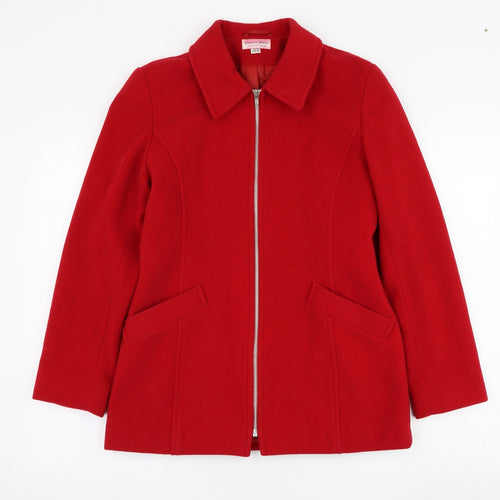Charlotte Halton Womens Red   Overcoat Coat Size 10  Zip