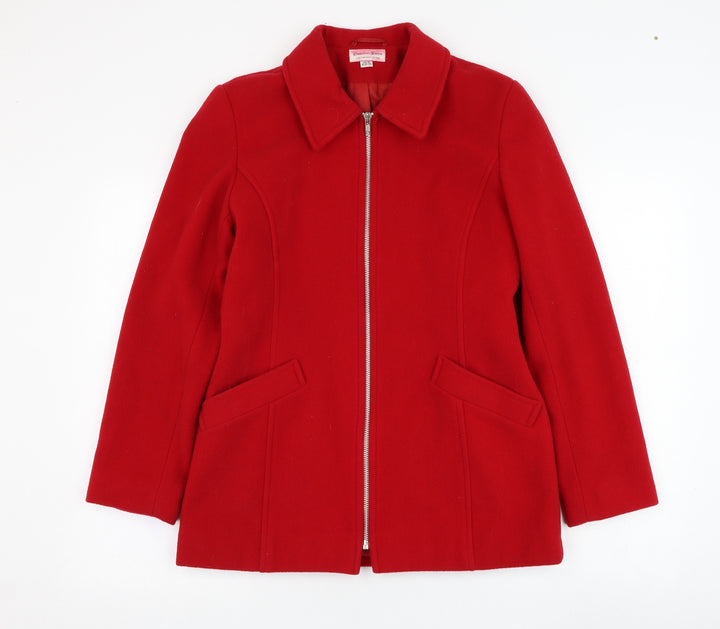 Charlotte Halton Womens Red   Overcoat Coat Size 10  Zip
