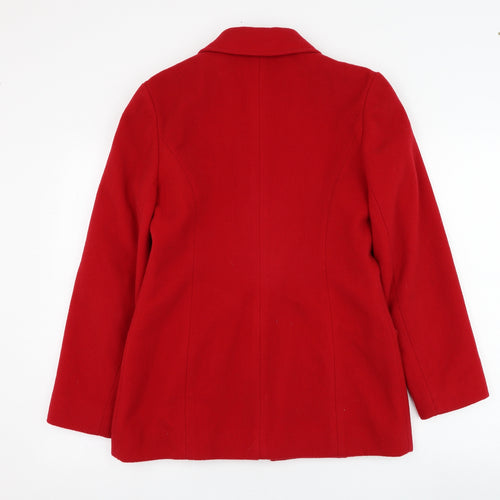 Charlotte Halton Womens Red   Overcoat Coat Size 10  Zip