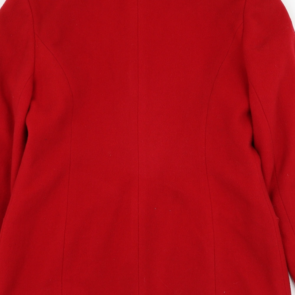 Charlotte Halton Womens Red   Overcoat Coat Size 10  Zip