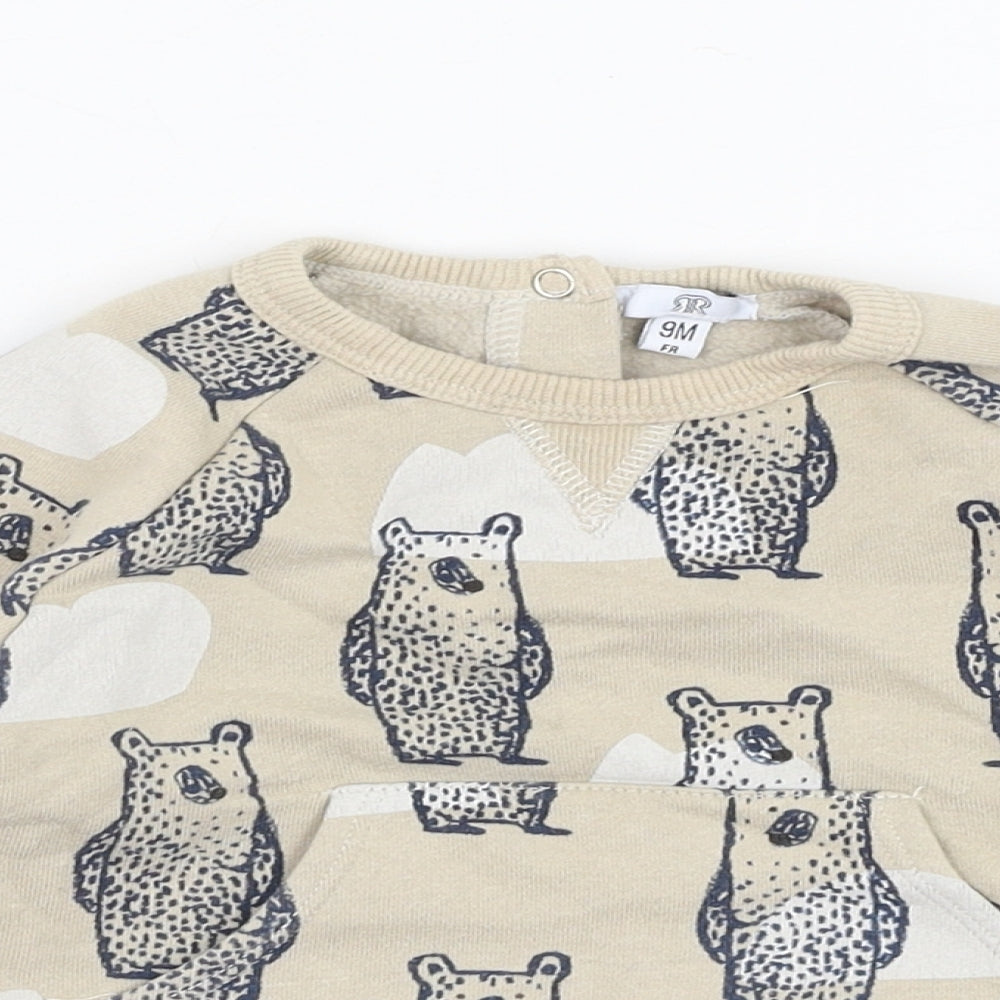 La Redoute Boys Beige  Cotton Pullover Jumper Size 9-12 Months  Pullover - Bear